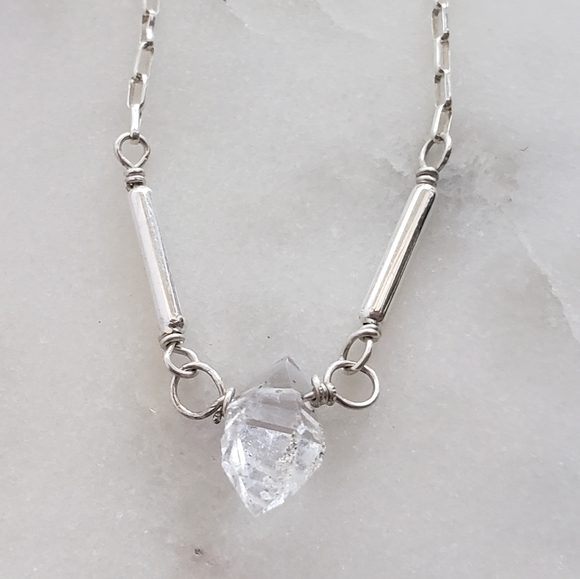 💎Herkimer Diamond + Sterling Necklace💎 - Picture 3 of 9